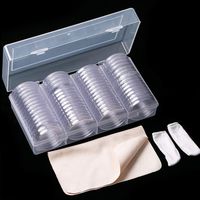 60 Pieces 41mm Coin Holder Silver Eagles Coin Capsules Clear Plastic Storage Organizer Box for Coin Collection Supplies Coin Holders for Collectors