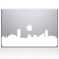 The Decal Guru Boston City Skyline Decal Vinyl Sticker, 15" MacBook Pro (2015 & Older Models), White (2329-MAC-15P-W)