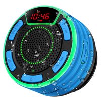 Bluetooth Speakers, DuoTen IPX7 Waterproof Wireless Portable Bluetooth Speakers w/LED Display, FM Radio, Suction Cup, Light Show, Loud Stereo Sound and Bass for Shower, Pool, Party, Travel, Outdoors