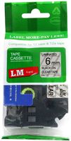 LM Tapes - Compatible with Brother PT-D210 1/4" (6mm 0.23 Laminated) Black on Clear Compatible TZe P-Touch Tape for ptouch Model PTD210 Label Maker with Great Tape Guide Included