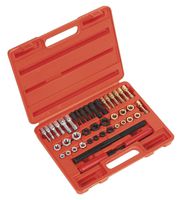 Ctool Universal 42Pcs Re Threading Tool Set Kit Metric Sizes UNF and UNC Fractional and Metric Thread Restorer Kit