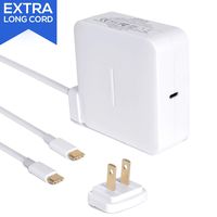 87W USB-C Power Adapter - Compatible with Apple MacBook Pro 13 15 inch (2016 or Later) - 87 Watt MacBook Pro Charger with USB C Cable and Extension Cord