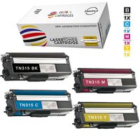 Global Cartridges Compatible Toner Cartridges Set Replacement for TN 315 / TN315 / TN 310 / TN310 ( Black , Cyan , Yellow , Magenta , 4-Pack )