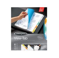 Wilson Jones View-Tab Transparent Dividers, 5-Tab Set  Multicolor Round Tabs, One 5-Tab Set, (W55061)