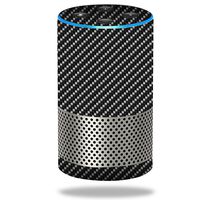 MightySkins Skin Compatible with Amazon Echo (2nd Gen) - Carbon Fiber | Protective, Durable, and Unique Vinyl Decal wrap Cover | Easy to Apply, Remove, and Change Styles | Made in The USA