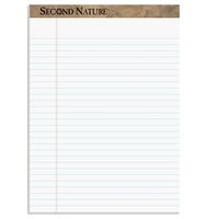 TOPS Second Nature 100% Recycled 18 lb. Legal Pad, 8-1/2 x 11-3/4 Inches, Perforated, White, Legal/Wide Rule, 50 Sheets per Pad, 12 Pads per Pack (74085)