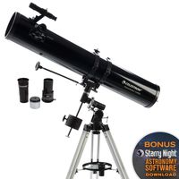 Celestron - PowerSeeker 114EQ Telescope - Manual German Equatorial Telescope for Beginners - Compact and Portable - BONUS Astronomy Software Package - 114mm Aperture