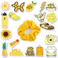 Succiza-Stickers for Water Bottles and Hair Scrunchies 1Velvet. Cute,Waterproof, Aesthetic,Trendy Stickers for TeenGirls, Perfect for Waterbottle,Laptop,Phone, Travel Extra Durable 100% Vinyl (yellow)