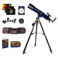 Levenhuk Strike 90 Plus Refractor AZ Mount Telescope - Portable Travel Scope with case and Accessory kit for Beginners