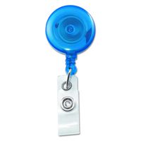 ADVANTUS Translucent Retractable ID Card Reel with Belt Clip, 30-Inch Extension, Pack of 12, Blue (75472)