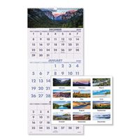 AT-A-GLANCE 2020 Wall Calendar, 3-Month Display, 12" x 27", Large, Wirebound, Scenic (DMW50328)