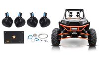 4) Rockville 8" 300w Rollcage Tower Speakers+4-Ch Amplifier 4 ATV/UTV/RZR/CART