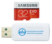 Samsung 32GB Evo Plus Micro SDHC Memory Card Works with Kodak Printomatic, Kodak Smile, Kodak Smile Classic Instant Film Camera (MB-MC32G) Plus (1) Everything But Stromboli (TM) MicroSD Card Reader