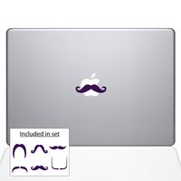 The Decal Guru 2037-MAC-11A-LAV Mac Mustaches Decal Vinyl Sticker, Lavender, 11" MacBook Air