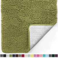 Gorilla Grip Original Luxury Chenille Bathroom Rug Mat, 44x26, Extra Soft and Absorbent Large Shaggy Rugs, Machine Wash Dry, Perfect Plush Carpet Mats for Tub, Shower, and Bath Room, Green