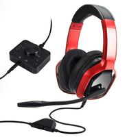 AmazonBasics Premium Gaming Headset for PC and Consoles (Xbox, PS4) with Desktop Mixer - Red