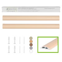 TV Cord Cover Wall Floor Cable Raceway Natural Beech Cable Concealer Cable Management Wire Hider Kit for 2 Cables Organizer Self Adhesive Channel 50x12 mm Total Length 66 Inches