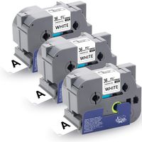 Absonic TZE 36mm Tape Tze-261 1.42'' Laminated Label Tape Black on White Compatible for Brother P-Touch PT530 PT550 PT3600 PT9200PC/DX PT9500PC PT9600 PT9700PC PT9800PCN, 1 1/2in x 26.2ft, 3-Pack