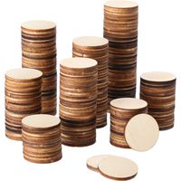 Boao 1 Inch Unfinished Wood Slices Round Disc Circle Wood Pieces Wooden Cutouts Ornaments for Craft and Decoration (200 Pieces)