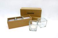 Cocod'or Square Glass Tealight Holder 3Pack