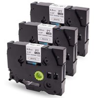 Absonic Heat Shrink Tube HSe221 HSe-221 8.8mm Label Tape Cassette Compatible for Brother P-Touch PT-E300 PT-H300 PT-E500 PT-E550W PT-P750WVP PTE800W LabelMaker, Black on Yellow, 0.34'' x 4.92', 3-Pack