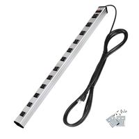 BESTTEN Upgraded 12-Outlet Metal Surge Protector, Heavy Duty Long Power Strip, 12ft Extension Cord, 450 Joules, 15A ON/Off Circuit Breaker, Mounting Brackets Included, ETL Certified, Silver