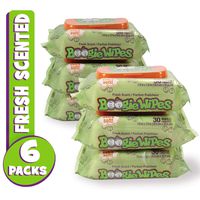 Boogie Wipes, Wet Wipes for Baby and Kids, Nose, Face, Hand and Body, Soft and Sensitive Tissue Made with Natural Saline, Aloe, Chamomile and Vitamin E, Fresh Scent, 30 Count (Pack of 6)