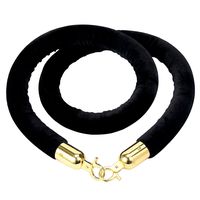 YaeKoo 59 Inch Velvet Rope Crowd Control Stanchion Post Queue Line Barrier -Black, Red, Blue (Black)