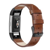 SWEES Leather Bands Compatible with Fitbit Charge 2, Genuine Leather Replacement Large (6.4" - 8.3") Wristband Women Men, Black, Coffee Brown, Blue, Retro Brown, Dark Brown