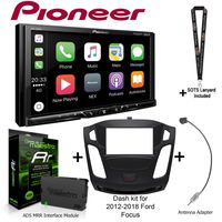 PIONEER MVH-1400NEX 6.2" Digital Multimedia Receiver, iDatalink Maestro KIT-FOC1 Dash kit for 2012-2018 Ford Focus, ADS-MRR Interface Module and BAA22 Antenna Adapter and a SOTS Lanyard