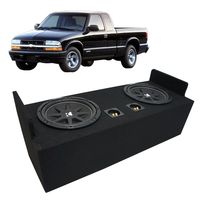 Compatible with 1982-2004 Chevy S-10 Extended Cab Truck Kicker Comp C12 Dual 12" Sub Box Enclosure - Final 2 Ohm