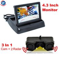Auto Wayfeng WF 3 in 1 Video Parking Assist Backup Radar Sensor with Rear View Camera Camera + 4.3 inch LCD Mirror of Video Monitor Car Parking