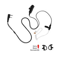 Maxtop ASK4032-K2 2-Wire Acoustic Ear Tube Surveillance Kit + Black Earmold for Kenwood