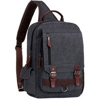 WOWBOX Sling Bag for Men Women Sling Backpack Laptop Shoulder Bag Retro Canvas Crossbody Messenger Bag Fit 15.6" Laptop Tablet