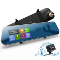 Mirror Dash Cam, DuDuBell 4.3" Car Dash Camera Touch Screen 1080P 290° Wide Angle Backup Camera, Dual Dashboard Recorder with 6G Enhanced Night Vision, HDR