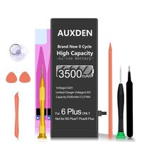 Auxden 3500mAh Battery for iPhone 6 Plus, High Capacity Replacement Battery with 0 Cycle, Complete Repair Tool Kits and Adhesive Strips Provided - 24-Month Warranty