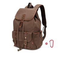 Canvas Backpack, FITNANTE 14-Inch Laptop Backpack Travel Rucksack, Adjustable Strap Vintage Canvas Backpack for Men and Women (Brown)