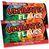 Ultimate Flames - Pack of 25 - 35% More Color - Magic Flames - Colored Flames - Long Lasting Campfire Flames - Wood Burning - Brilliant Colors - Safe Fire Colorant - No Mess - Indoor and Outdoor Use (Renewed)