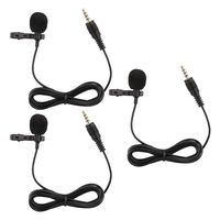 Dreokee Mini Microphone Pack of 3, 3.5mm Portable Clip on Small with 1.5m Wire for Phone Speaker Omnidirectional Mic