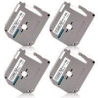 Unismar Compatible with P-Touch M Tape M-K131 MK131 M K131 Label Tape for Brother P Touch Label Maker PT-90 PT-M95 PT-70BM PT-65 PT-85 PT-45 Labeler, 1/2" x 26.2ft (12mm x 8m), Black on Clear, 4-Pack