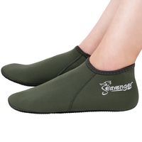 Seavenger Zephyr 3mm Neoprene Socks | Wetsuit Booties for Scuba Diving, Snorkeling, Swimming (Olive Green, X-Large)