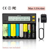 MiBOXER Rechargeable Battery Charger 8 Bay LCD Display AA Battery Charger for 3.7V 4.2V 4.35V LiFePO4 RCR123 Ni-MH Ni-Cd A AA C