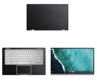 Decalrus - Protective Decal for Asus ChromeBook Flip C434 / C434TA (14" Screen) Laptop Black Carbon Fiber Skin case Cover wrap CFasusChrmbk14_C434taBlack