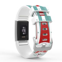 MoKo Fitbit Charge 2 Christmas Band, Soft Silicone Adjustable Replacement Sport Strap Band for Fitbit Charge 2 Heart Rate + Fitness Wristband, Wrist Length 5.70"-8.26", Santa Claus