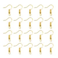 TOAOB 100pcs Earring Hooks Ear Wires with Ball and Coil K-Gold Tone Hypo Allergenic Fish Earring Hooks 18mm for DIY Jewelry Findings
