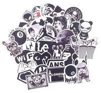 Black & White Stickers for Laptops, 100 Pack Mixed Graffiti Decals Vinyl Patches for Water Bottle MacBook Guitar Refrigerator Skateboard Snowboard Bike Motorcycle Car, Gift Choice for Kids Teens Boys