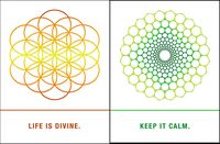 Quiplip EM01096PCK Sacred Geometry Greeting Cards"Life is Divine, Keep it Calm", 6-pack