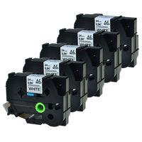 GREENCYCLE 5PK Extra Strength Adhesive Black on White Label Tape Compatible for Brother TZE-S251 TZ-S251 TZeS251,1/0.94Inch, PT-H500LI Labeling Maker (5PK S251)