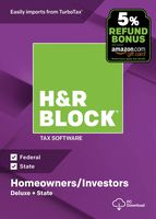 H&R Block Tax Software Deluxe + State 2018 with 5% Refund Bonus Offer [Amazon Exclusive] [PC Download]