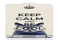 Laptop VINYL DECAL Sticker Skin Print Keep Calm and be Cool Cat fits Chromebook CB3-111 11.6in